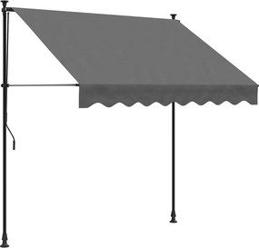 vidaXL antracit szövet és acél feltekerhető napellenző 200 x 150 cm
