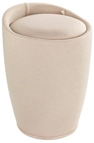 Linen Look bézs szennyestartó kosár és ülőke egyben - Wenko