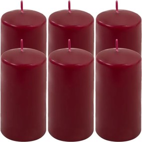 Gyertya készlet 11,5 cm Ø 6 cm 6 db bordó