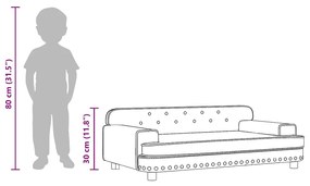 rózsaszín bársony gyerek kanapé 90 x 53 x 30 cm