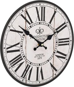 Vintage stílusú konyhai falióra london mintával, 30 cm átmérőjű