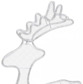rénszarvasos karácsonyi dísz hálóval és 306 LED-del 60x24x89 cm
