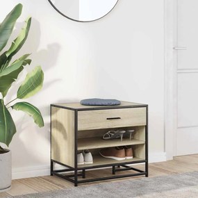 cipőpad Sonoma tölgy 60x40x53,5 cm Gépelt fa és fém