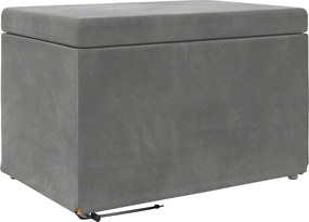 vidaXL Zsámoly Sötétszürke 61 x 41 x 40 cm Bársony és Műanyag Fa