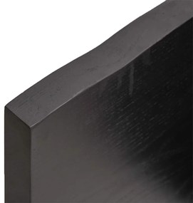 sötétbarna kezelt tömör fa fürdőszobai pult 140x40x(2-4) cm
