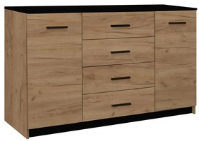 TAYLER komód tölgy craft/fekete