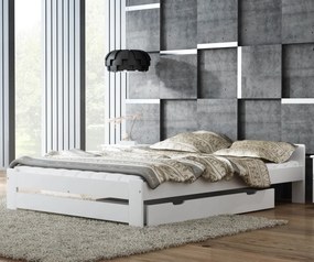 AMI nábytek Euro ágy fenyő 160x200 tömör fehér