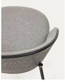 Fekete-szürke kárpitozott étkezőfotel Eamy – Kave Home