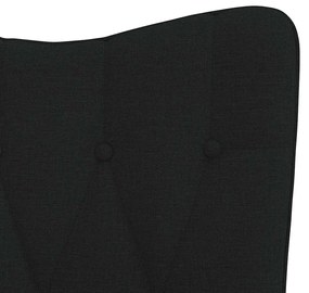 fekete szövet hintaszék lábtartóval