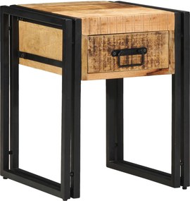 vidaXL Végasztal Barna és fekete 40 x 40 x 50 cm Tömör Mangófát