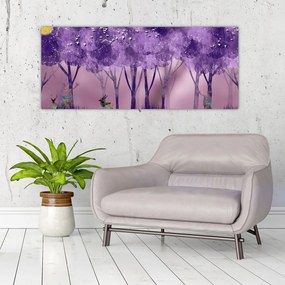 Kép - Szarvasok egy varázslatos erdőben (120x50 cm)