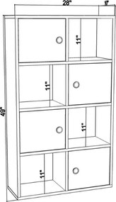 Polcos szekrény 72x25x123cm szürke FUR1956-3