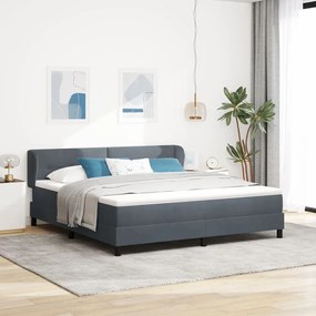 vidaXL Boxspring Ágy Matrac Sötétszürke 180x200 cm Bársony