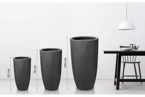 PX Henger Alakú Beton hatású Kaspó - antracit