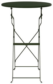 Összecsukható Bisztróasztal Sötétzöld Ø50x71 cm Porbevonatú Acél