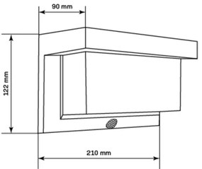 TONY LED/3,7V 1800 mAh IP44 napelemes fali lámpa érzékelővel