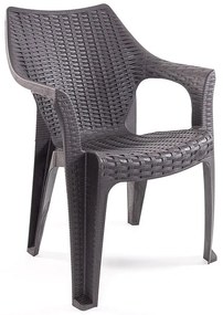 XXL 8 személyes stabil kerti bútorszett Tavira székekkel - Antracit - Barna N