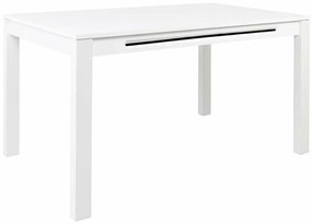 Asztal Boston CA124Fehér, Fényes fehér, 76x90x140cm, Hosszabbíthatóság, Közepes sűrűségű farostlemez, Fa