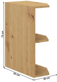 Alsó konyhai polc Lesana 2 (kézműves tölgy) 30 D ZAK BB. 1063988