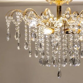 Brilagi - Felületre szerelhető csillár CRYSTAL 6xE14/60W/230V arany