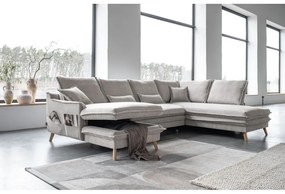 Bézs kinyitható sarokkanapé (jobb oldali-U alakú) Charming Charlie – Miuform