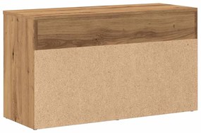kézműves tölgy színű szerelt fa cipőtároló pad 80 x 30 x 45 cm