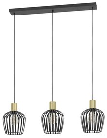 Eglo 901037 - Csillár zsinóron EMPOLI 3xE27/40W/230V fekete/arany