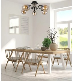 Fekete-aranyszínű mennyezeti lámpa üveg búrával Unica – Candellux Lighting