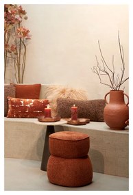 Narancssárga buklé puff Leyla – Light &amp; Living