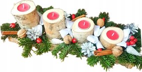 Adventi koszorú fehérben, karácsonyi asztaldísz [BN-S6]