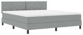 Boxspring Ágy Matraccal Világosszürke 180x200 cm Szövet