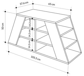 Cipőtároló Pyramid Shoe Bench - Oak, White