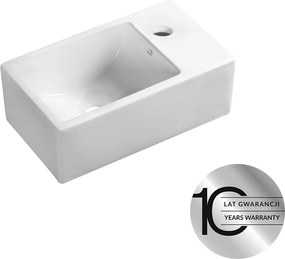 Laveo Kvadrato, kerámia mosdó 355x210x130 mm, fényes fehér, LAV-VUK_6135