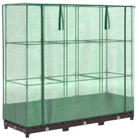 rattan megjelenésű magaságyás melegháztakaróval 120x40x123 cm