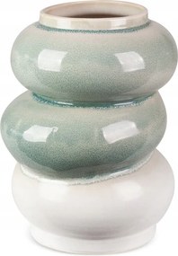 Dekorációs váza Liana 21x19x26 Eurofirany krém menta ombre hatás
