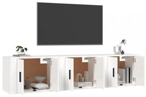 3 db fehér falra szerelhető TV-szekrény 57 x 34,5 x 40 cm