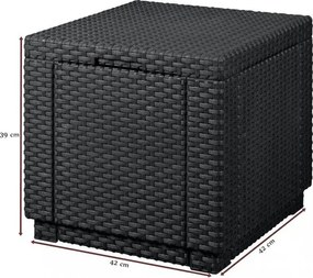 Ice Cube multifunkciós tároló, asztal és puff, grafit színben