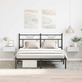 2 db magasfényű fehér szerelt fa függő éjjeliszekrény 40x30x15