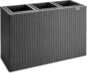 Virágtartó, polyrattan, fekete, 83 x 30