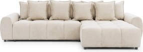 Bézs sarokkanapé (jobb oldali-heverő résszel) Albane – Ropez