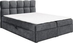 Boxspring ágy, 200x200, sötétszürke, NEGRY