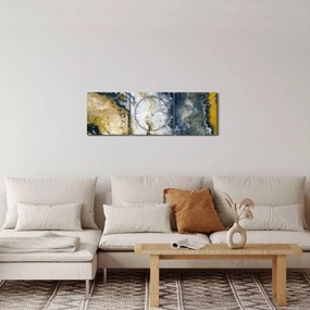 Kép - Arany absztrakció (órával) (90x30 cm)