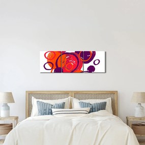 Kép - Motívum körökkel meleg színekben (órával) (90x30 cm)