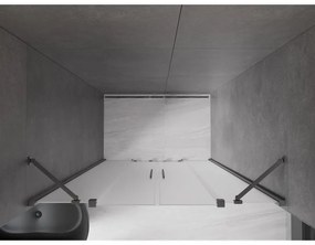 Mexen Velar Duo, tolózuhanyajtó nyitáshoz 160 cm, 8 mm-es matt üveg, polírozott grafit, 871-160-000-32-66