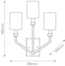 Hinkley HK-MOORE-WB3-HB - MOORE fali lámpatest 3xE14/40W/230V arany