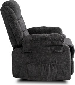 Dönthető fotel fekete bársony, ARTURO