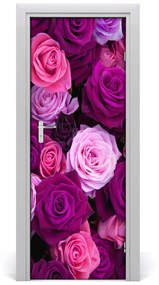 Fotótapéta ajtóra rózsaszín rózsa 95x205 cm