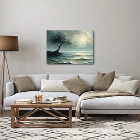 Kép - Olajfestmény egy fa az óceánnal (70x50 cm)