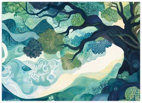Kép – Az életfa zöld lombkoronája (70x50 cm)