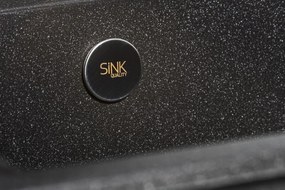 SINK Quality Mosogató Quality Ferrum, konyhai gránit mosogató 565x510x205 mm + szifon, fekete foltos-Brocade, SKQ-FER.B.1K60.X